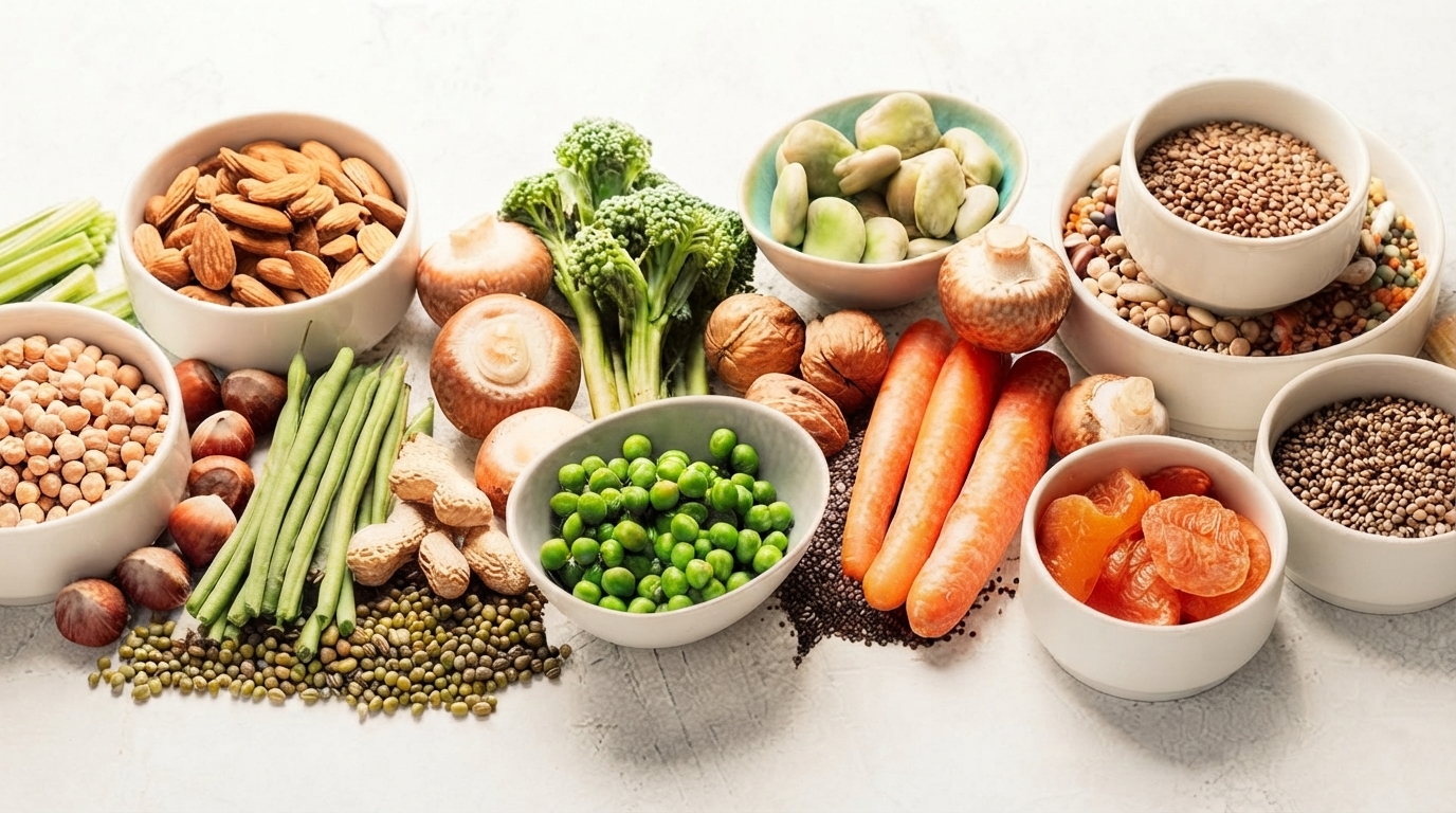 Food scientist analyzing plant-based protein powder in a modern laboratory, emphasizing the importance of precise processing for consistent product quality.